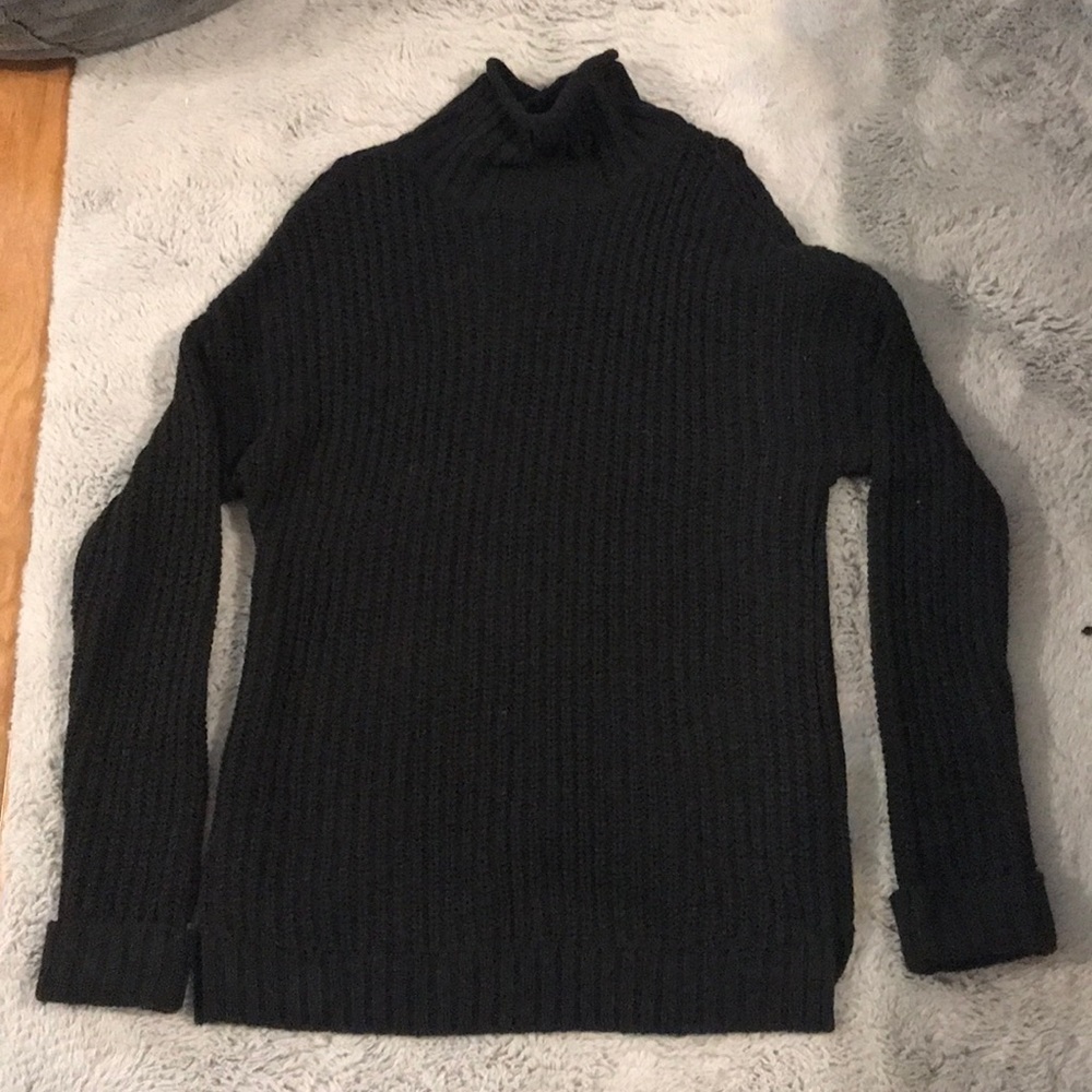 Supplies Black Oversized Turtleneck Sweater